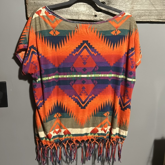 Vintage Denim & Supply Ralph Lauren Southwestern fringe Aztec shirt - Picture 7 of 10